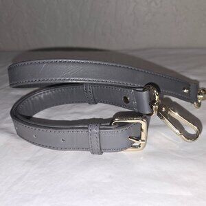 Kate Spade Wide Smooth Gray Leather Adjustable REPLACEMENT STRAP ONLY / Gold